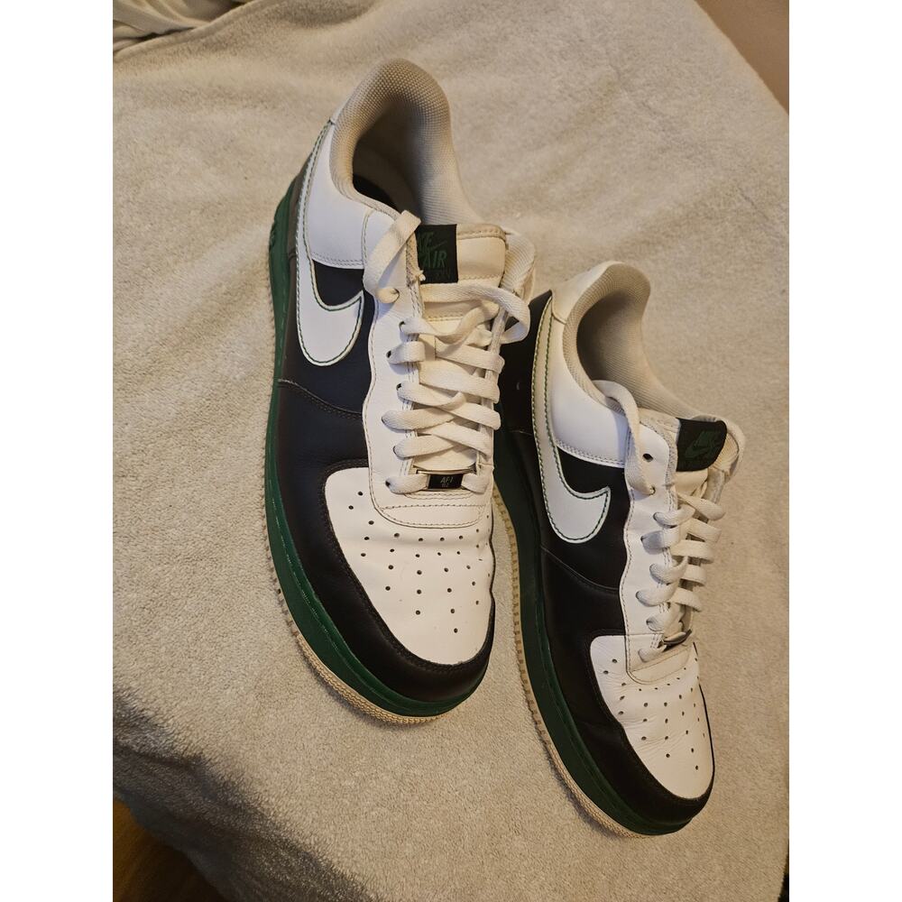 Nike Air Force 1 Low Black White Green Sneakers Mens Size 13 317296-011 - Picture 3 of 7